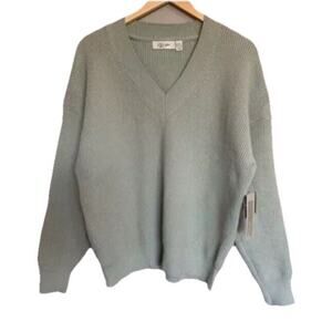 RD Style Stitch Fix Relaxed V-Neck Sweater Knit Light Sage Green Size XL NWT